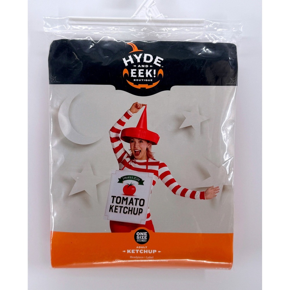 Hyde and EEK Adult Tomato Ketchup Costume Headpiece and Label Set